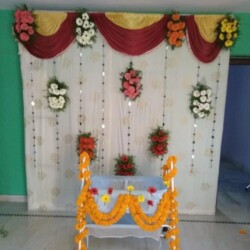 Cradle ceremony flower decoration