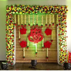 Half saree flower decoration
