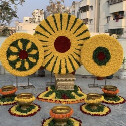 Haldi flower decoration