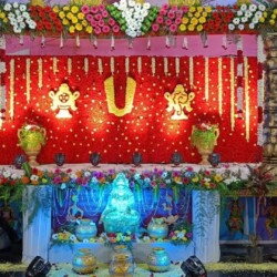 wedding stage flower decoration