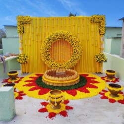 Haldi flower decoration