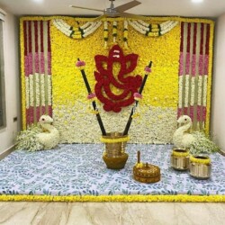 Haldi flower decoration